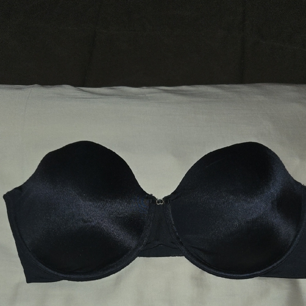 Vanity Fair Black Strapless Smooth T-Shirt Bra